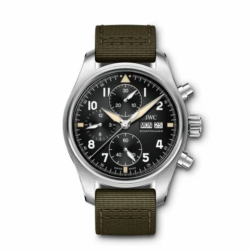 IWC Pilot's Watch Chronograph Spitfire Stainless Steel / Black / Textile IW3879-01 (IW387901)